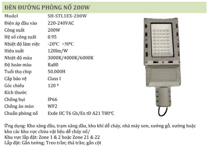 Đ&egrave;n đường ph&ograve;ng nổ 200W