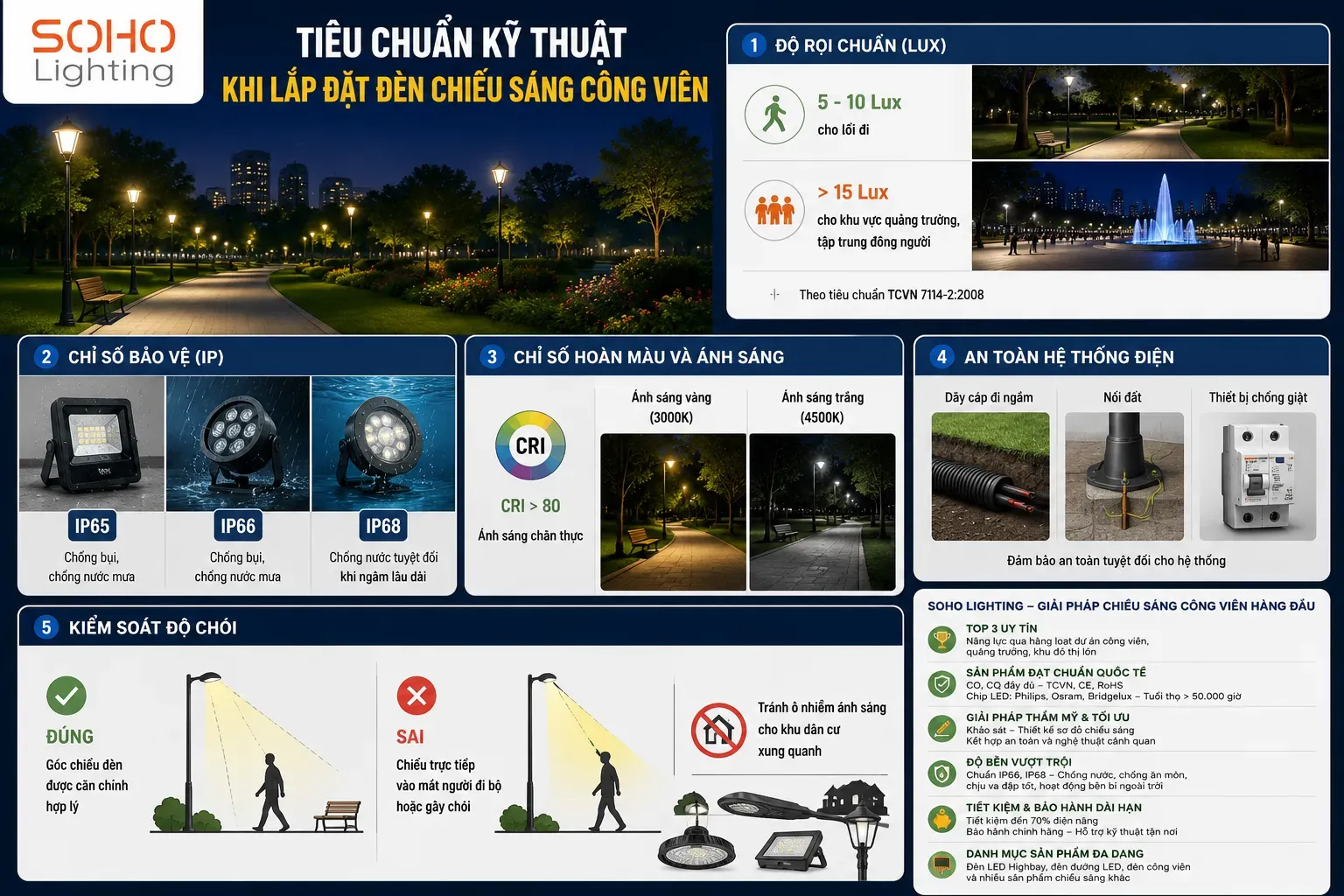 SOHO Lighting - Đơn vị cung cấp giải ph&aacute;p chiếu s&aacute;ng c&ocirc;ng vi&ecirc;n h&agrave;ng đầu