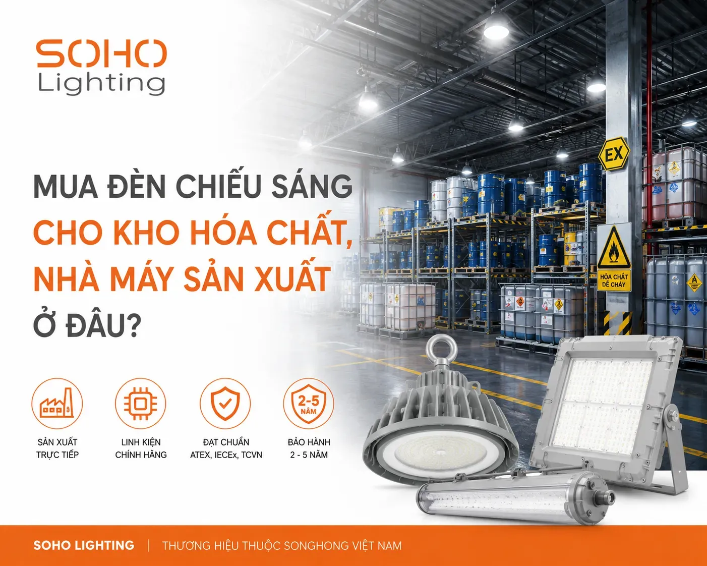 Thumbnail Bố trí hệ thống chiếu sáng nhà máy sản xuất hóa chất uy tín