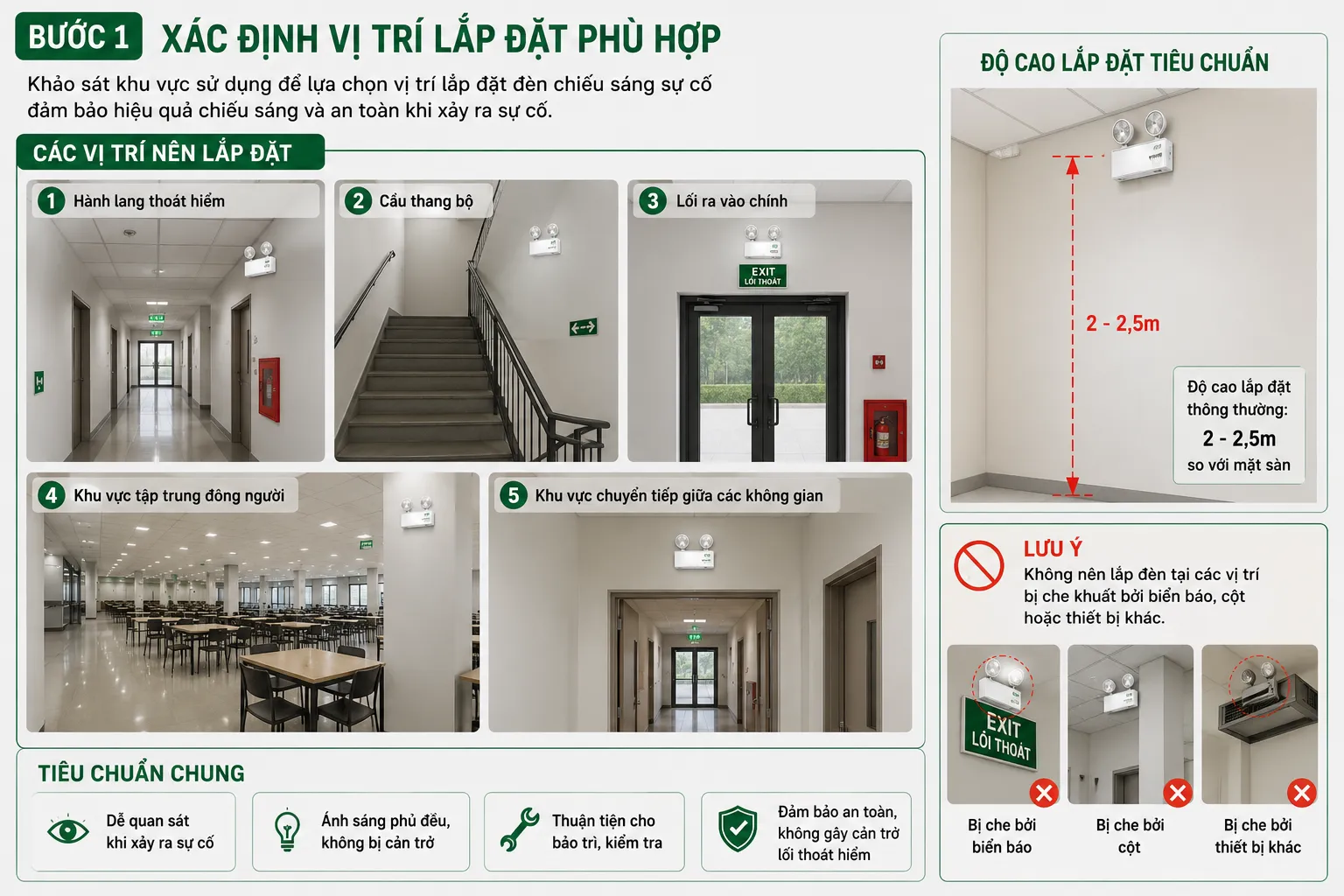Xác định vị trí lắp đặt phù hợp 