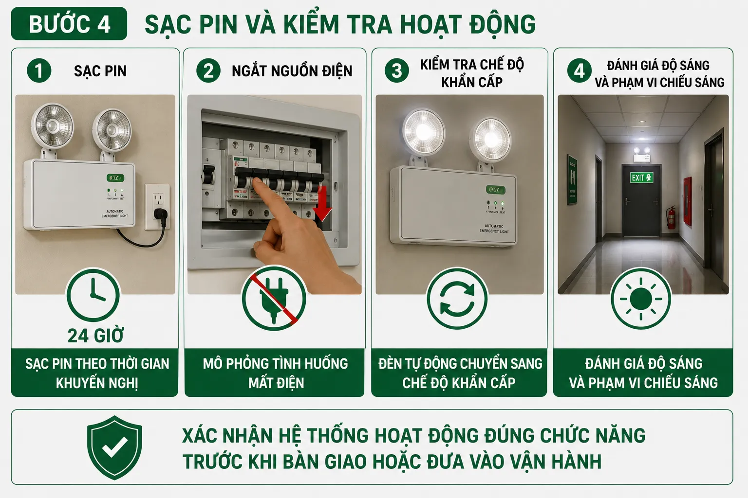 Sạc pin và kiểm tra hoạt động 