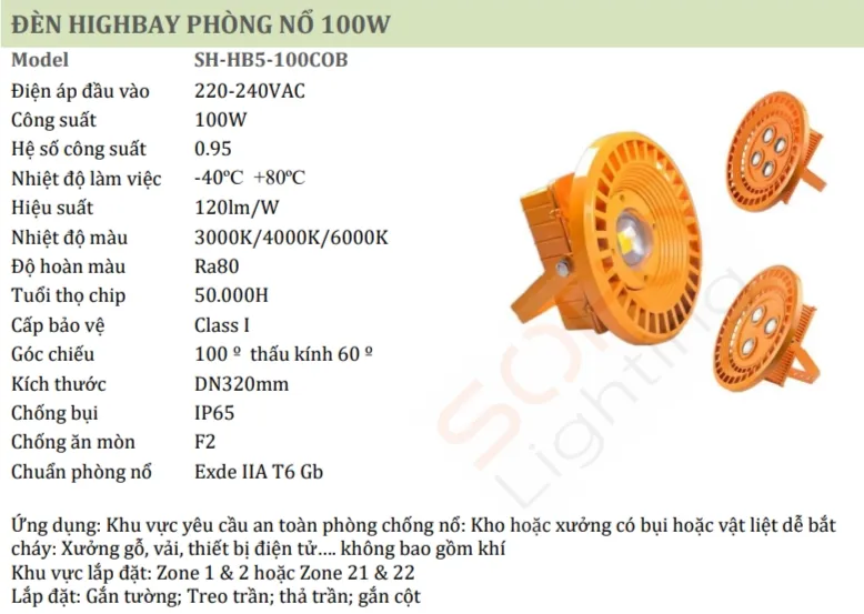 Đèn chống nổ 100W