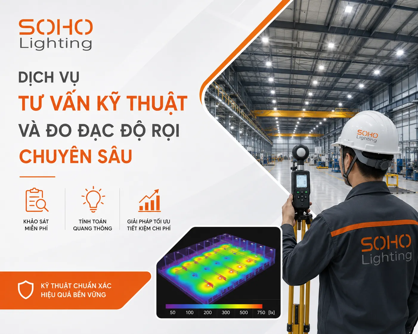 Dịch vụ tư vấn kỹ thuật và đo đạc độ rọi chuyên sâu