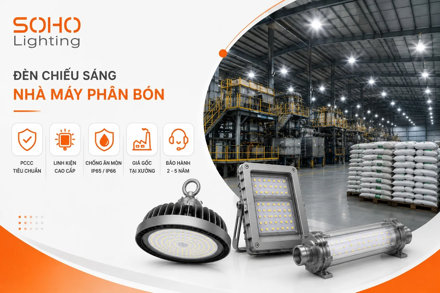 Mua đèn chiếu sáng nhà máy sản xuất phân bón ở đâu?