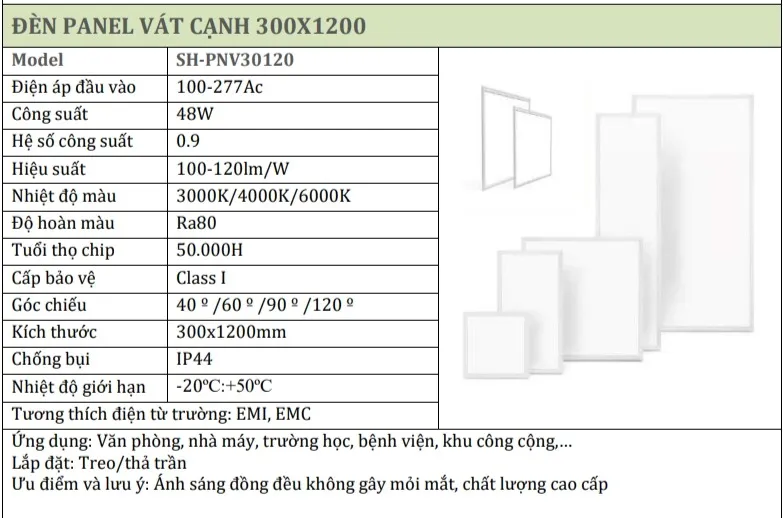 Đèn led panel lắp âm vát cạnh